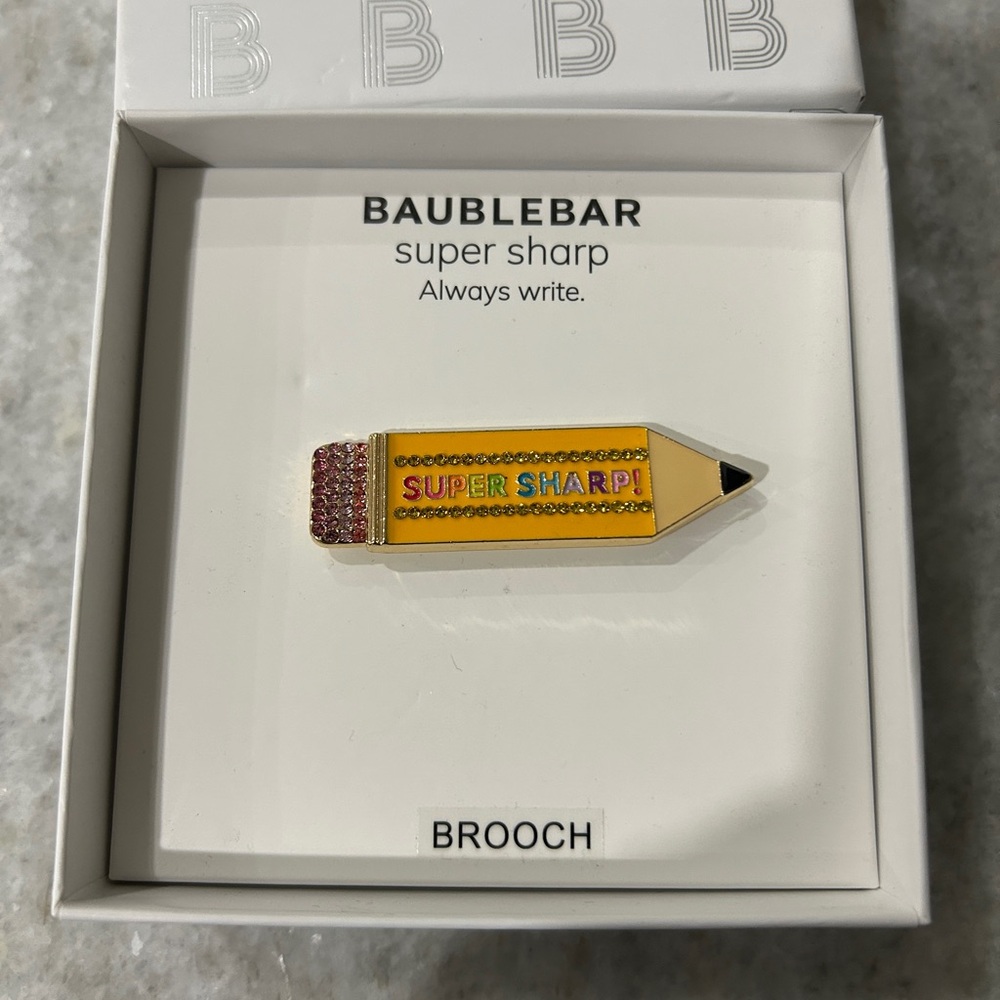 BaubleBar Yellow Pencil Brooch (Sharp)